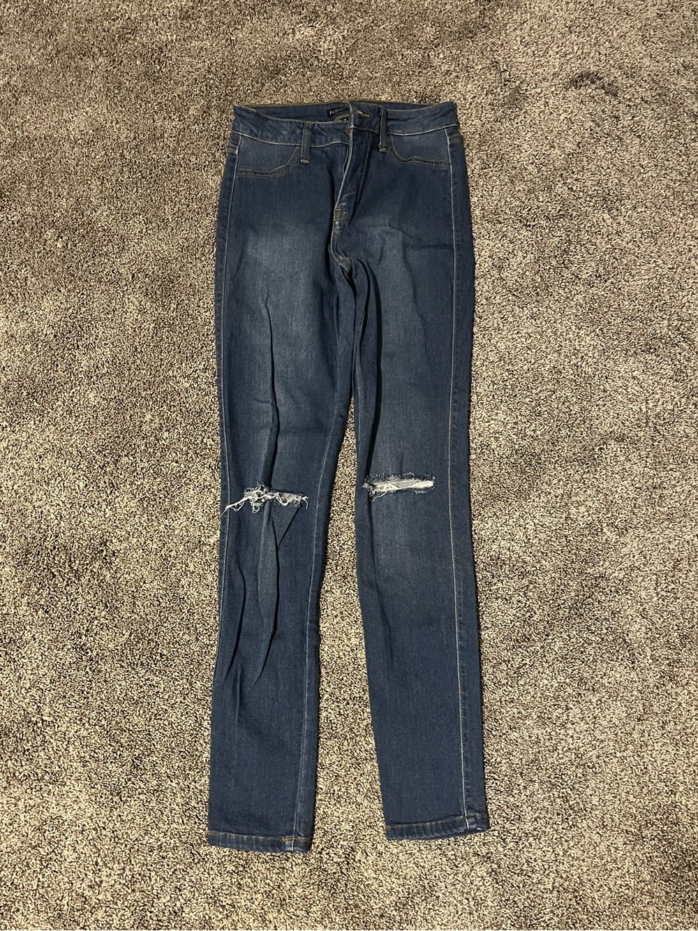 Dark Blue Distressed High-Rise Women’s Jeans